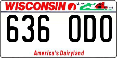 WI license plate 636ODO