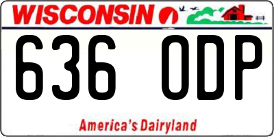 WI license plate 636ODP