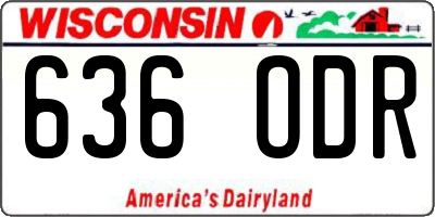 WI license plate 636ODR