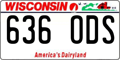 WI license plate 636ODS