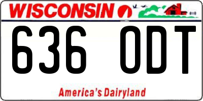 WI license plate 636ODT