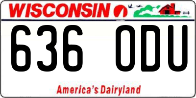 WI license plate 636ODU