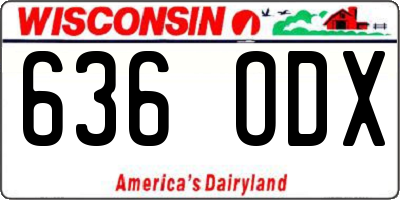 WI license plate 636ODX