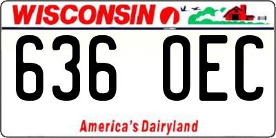 WI license plate 636OEC