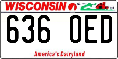 WI license plate 636OED
