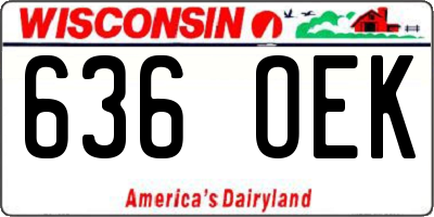 WI license plate 636OEK
