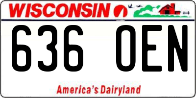 WI license plate 636OEN