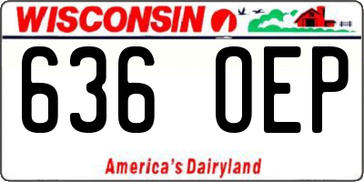 WI license plate 636OEP