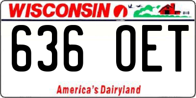 WI license plate 636OET