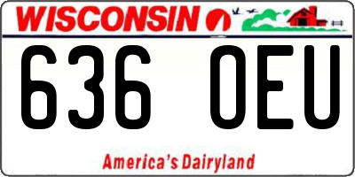 WI license plate 636OEU