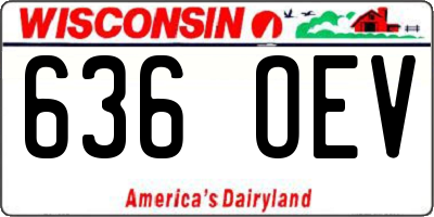 WI license plate 636OEV
