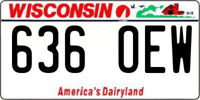 WI license plate 636OEW