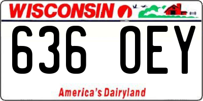 WI license plate 636OEY