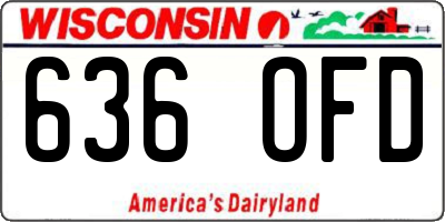 WI license plate 636OFD