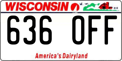 WI license plate 636OFF