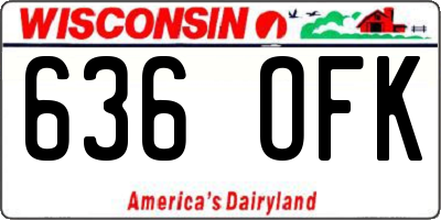 WI license plate 636OFK