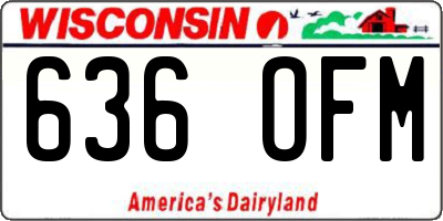 WI license plate 636OFM