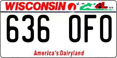 WI license plate 636OFO