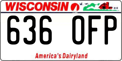 WI license plate 636OFP
