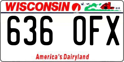 WI license plate 636OFX
