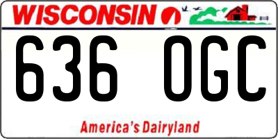 WI license plate 636OGC