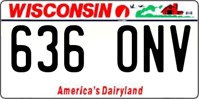WI license plate 636ONV