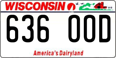 WI license plate 636OOD