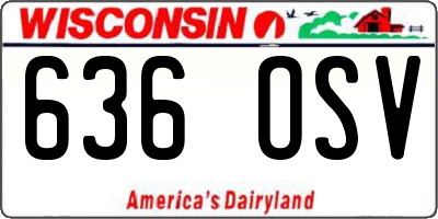 WI license plate 636OSV