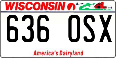 WI license plate 636OSX