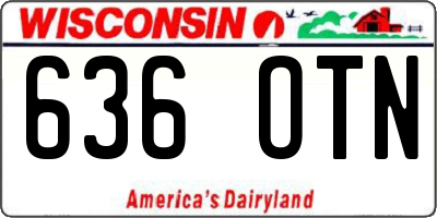 WI license plate 636OTN
