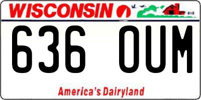WI license plate 636OUM