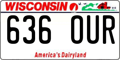 WI license plate 636OUR