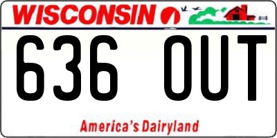 WI license plate 636OUT