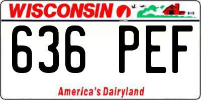 WI license plate 636PEF