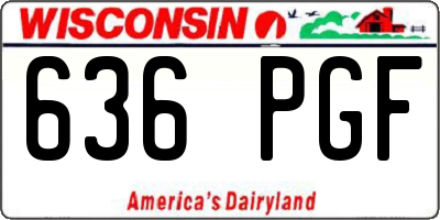 WI license plate 636PGF