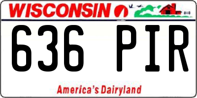 WI license plate 636PIR