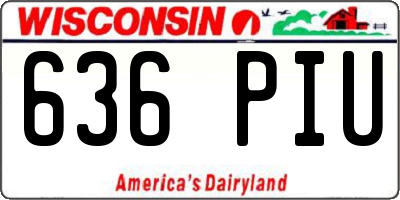 WI license plate 636PIU
