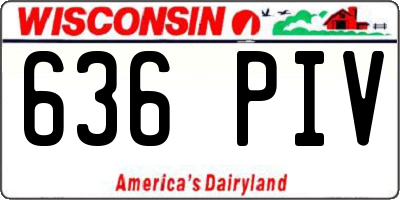 WI license plate 636PIV