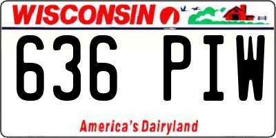WI license plate 636PIW