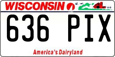 WI license plate 636PIX