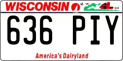 WI license plate 636PIY