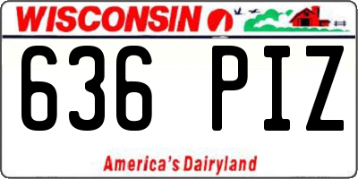 WI license plate 636PIZ