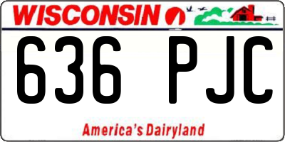 WI license plate 636PJC