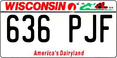 WI license plate 636PJF