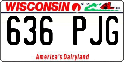 WI license plate 636PJG