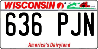 WI license plate 636PJN