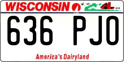 WI license plate 636PJO