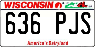WI license plate 636PJS