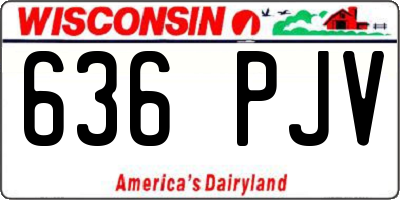 WI license plate 636PJV