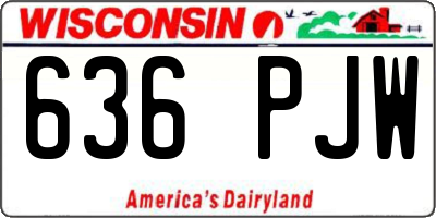 WI license plate 636PJW